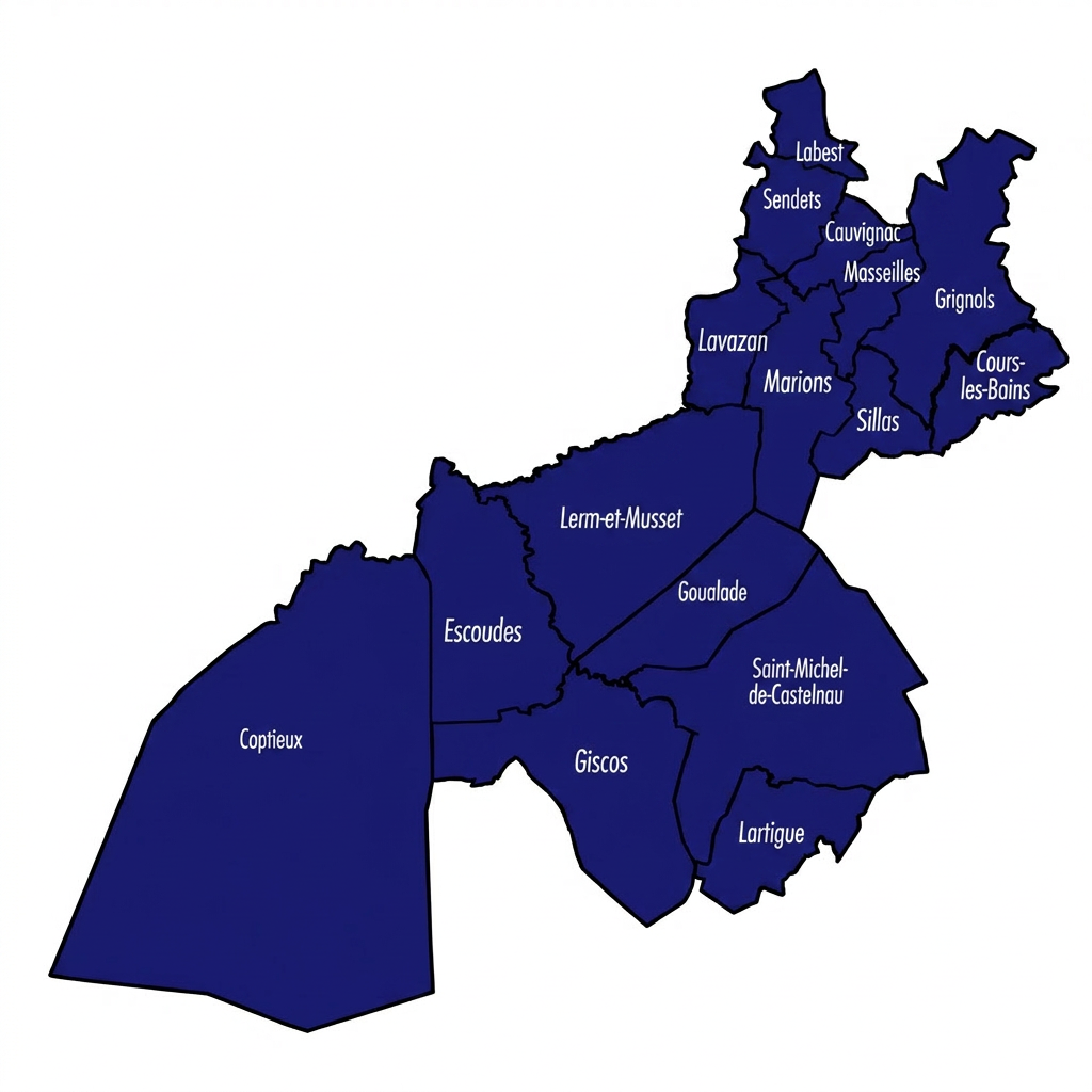 Carte de la zone d'intervention du SSIAD